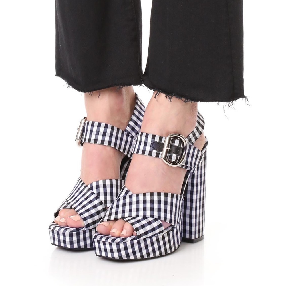 Jeffrey Campbell Elvina Gingham Platform Heels